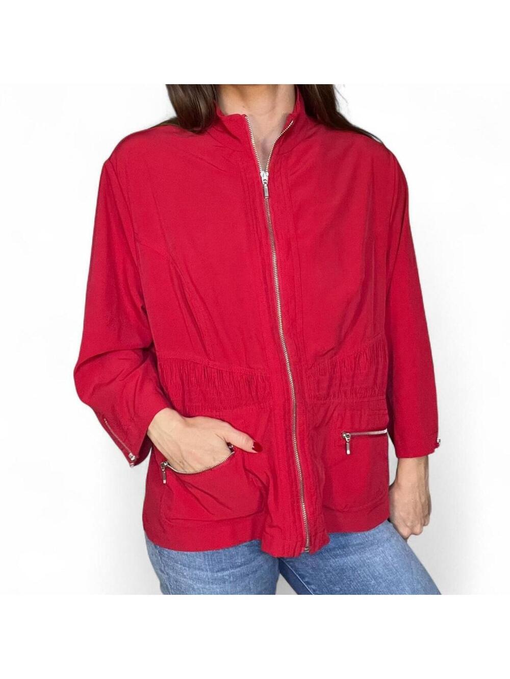 Draper's & Damon's Red Zip Front Lightweight Jacket Petite XL